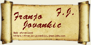 Franjo Jovankić vizit kartica